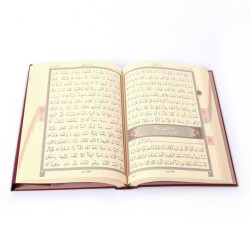 Cami Boy Kur'an-ı Kerim (2 Renkli, Bordo, Mühürlü) - 3