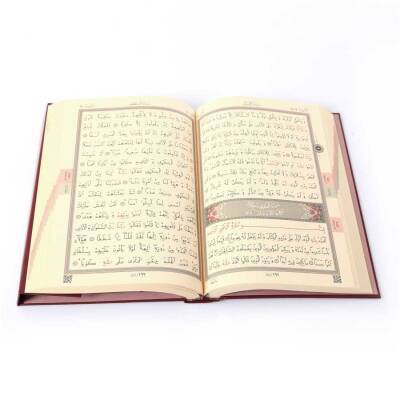 Cami Boy Kur'an-ı Kerim (2 Renkli, Bordo, Mühürlü) - 3