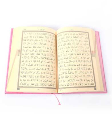 Cami Boy Kur'an-ı Kerim (2 Renkli, Pembe, Mühürlü) - 3