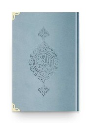 Çanta Boy Kadife Kur'an-ı Kerim (Mavi, Yaldızlı, Mühürlü) - 1