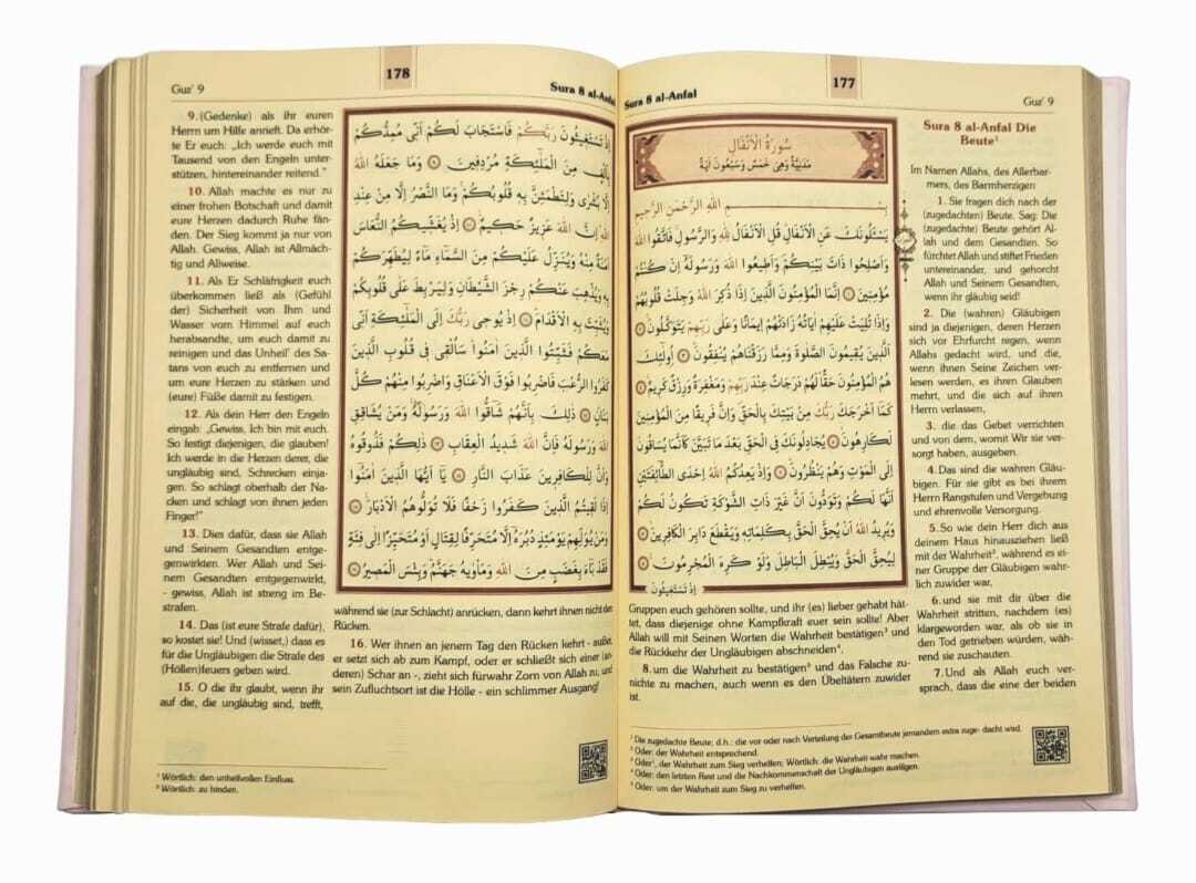 Der Heilige Koran , Arabisch- Deutsch (16x24 cm , Pink)