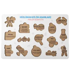 Müslüman Bilim Adamları Ahşap Puzzle (20x30 cm.)