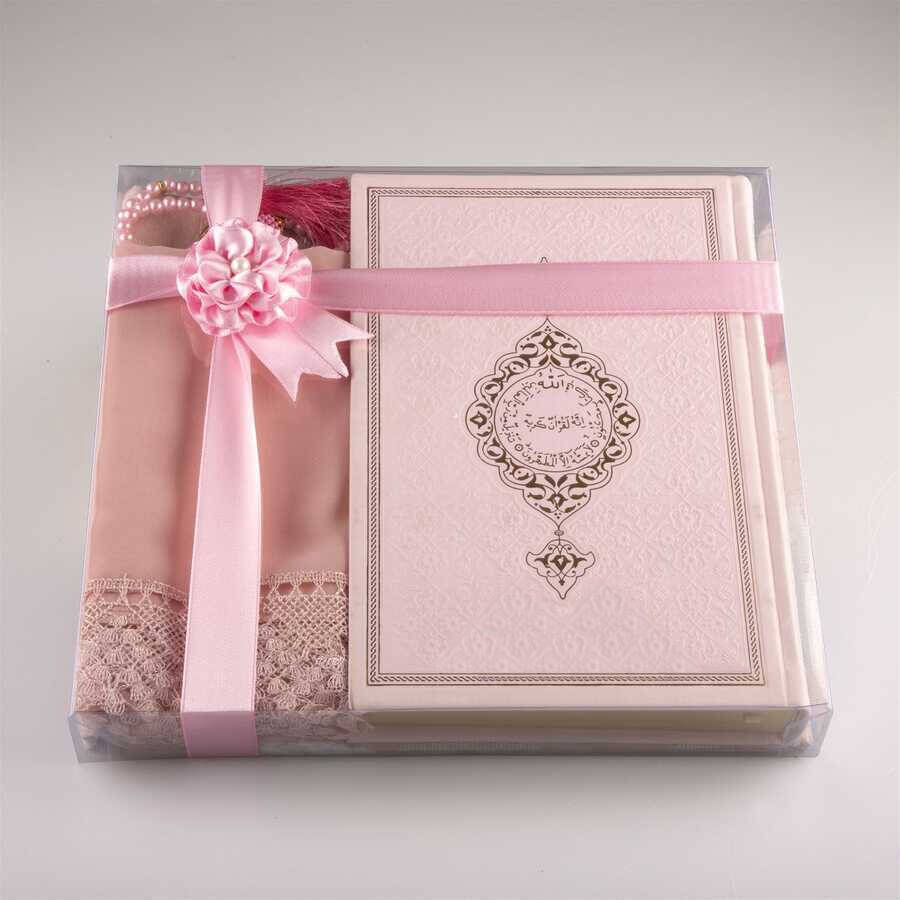 sal-seccade-tesbih-kuran-hediye-seti-orta-boy - Toz Pembe