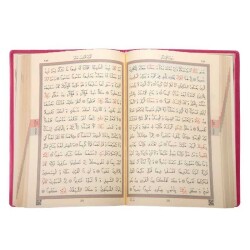 Hafız Boy Kur'an-ı Kerim (Pembe, Kılıflı, Mühürlü, 2 Renk) - 3
