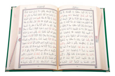 Kadife Kutulu Kur'an-ı Kerim (Çanta Boy, Elif-Vavlı, Yeşil) - 2
