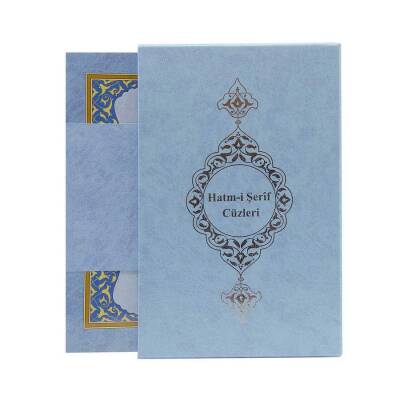 Orta Boy 30 Cüz Kur'an-ı Kerim (Mavi, Karton Kapak, Kutulu) - 1