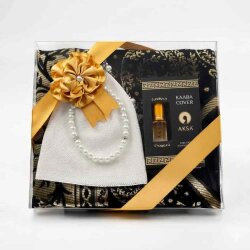 Takke + Esans + Tesbih + Seccade Hediye Seti (Siyah) - HAYRAT NEŞRİYAT